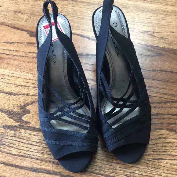 Sling Back Black Heels - Picture 1 of 2